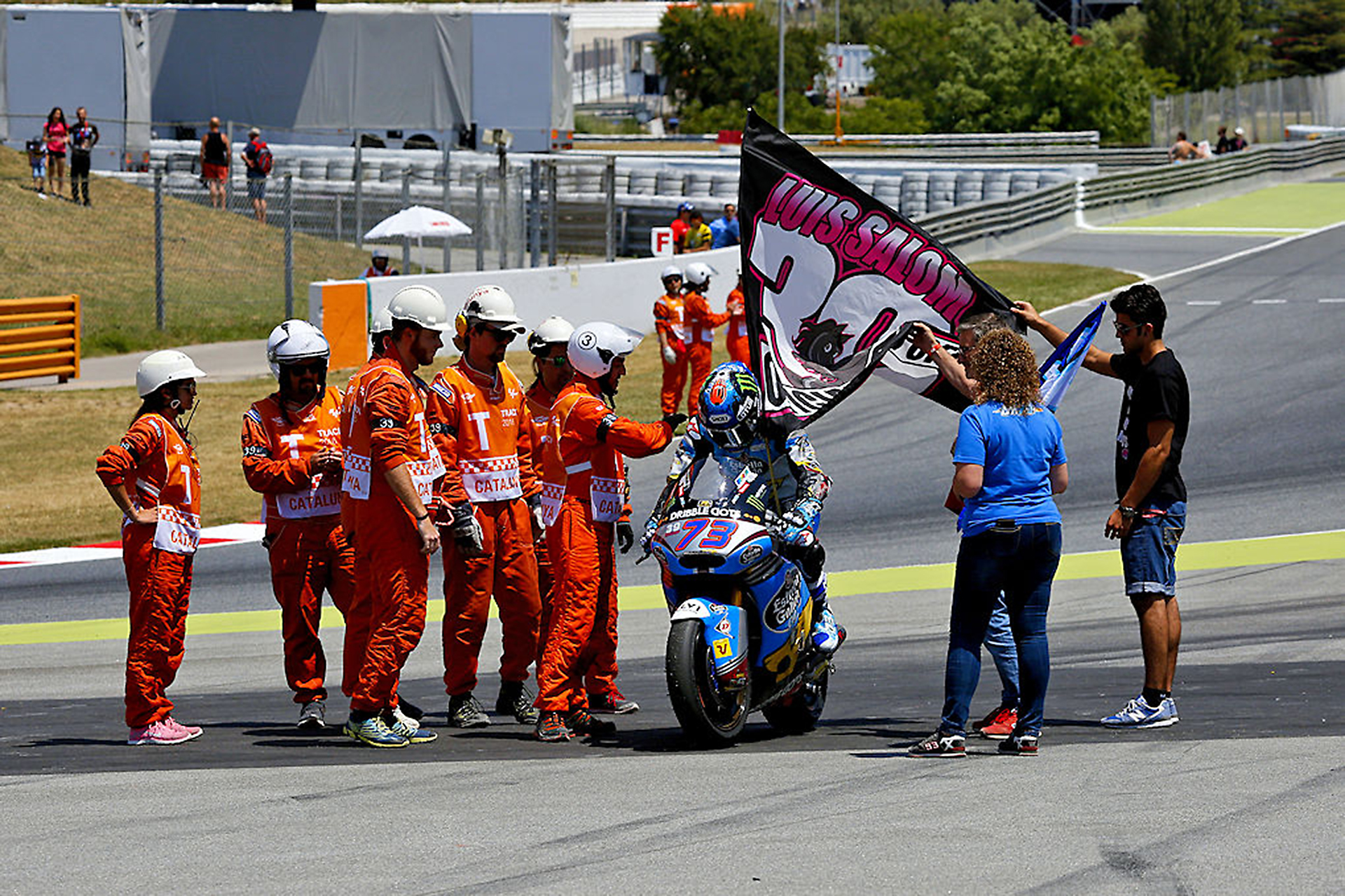 Alex Marquez after the line